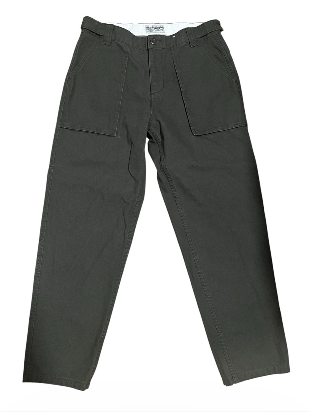 Men's Olive Utility Chinos - Relaxed Tapered Fit